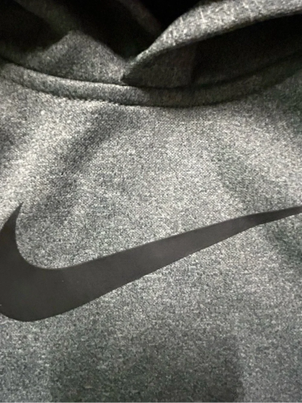 Boys Nike Dri-Fit Grey Hoodie Sweatshirt Black Logo Size 7